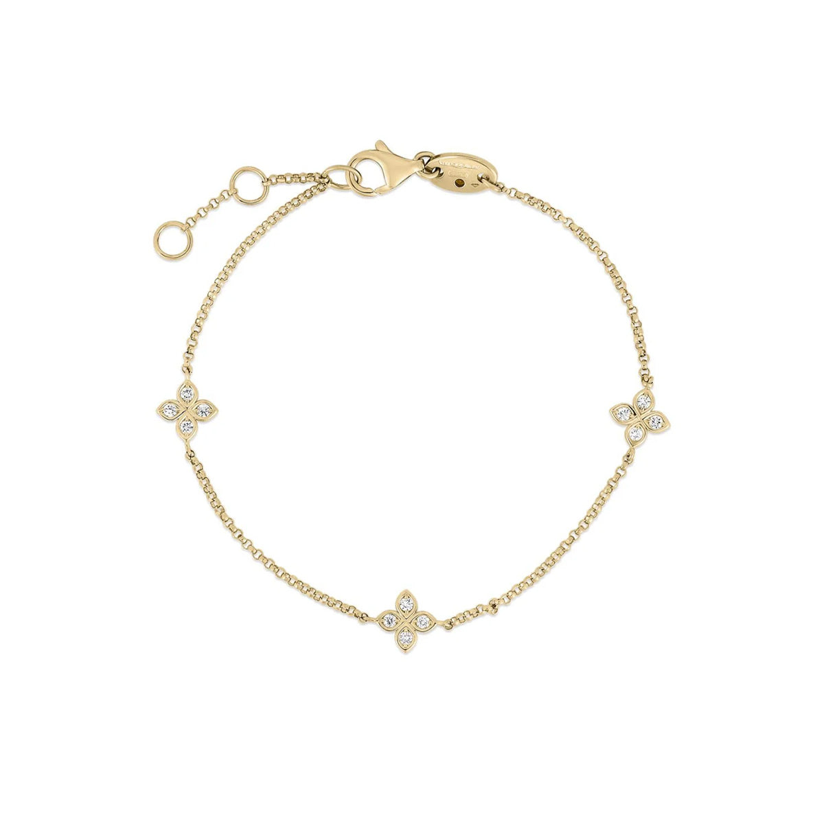 Roberto Coin Love In Verona 3 Station Flower Bracelet