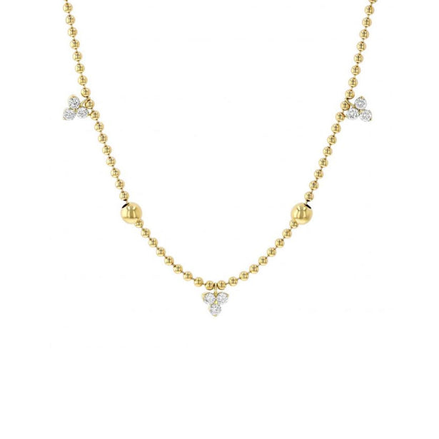 Roberto Coin Diamonds By The Inch Diamond Trio & Bead Station Necklace