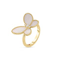 Roberto Coin Jasmine Diamond And Mother Of Pearl Butterfly Ring