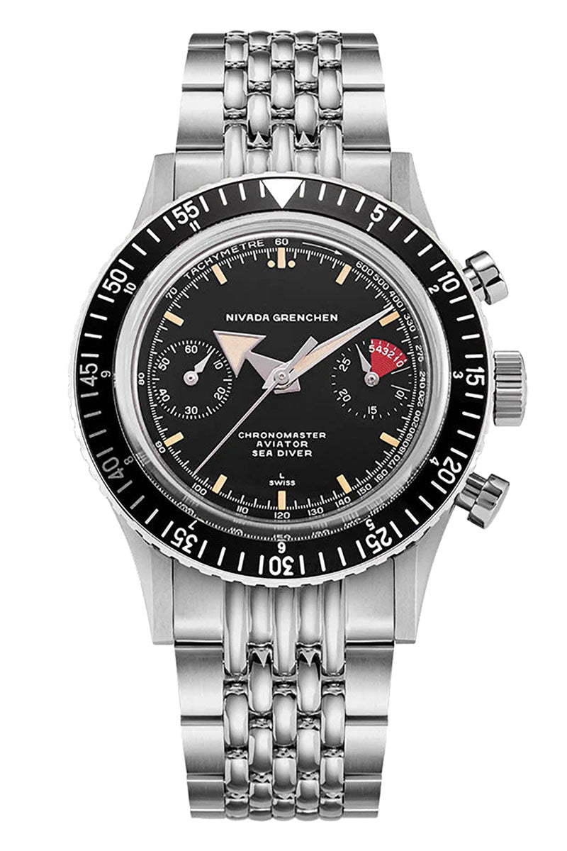 Nivada Grenchen Chronomaster Broad Arrow Inter.Bezel 38mm 86056M04LC