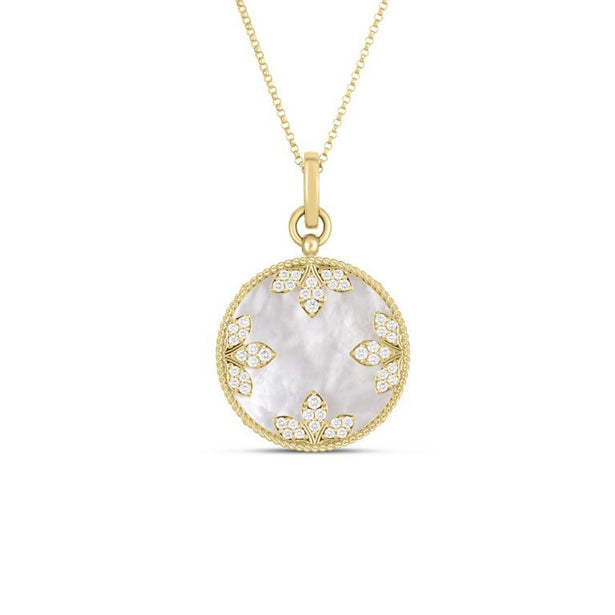 Roberto Coin Venetian Medallions Diamond And Mother Of Pearl Necklace
