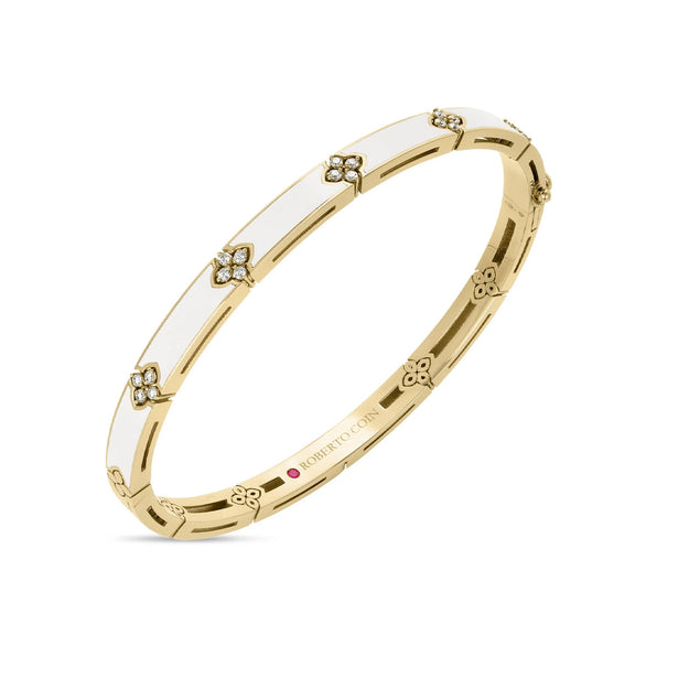 Roberto Coin Love In Verona Diamond And Enamel Bangle