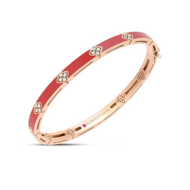 Roberto Coin Love In Verona Diamond And Enamel Bangle