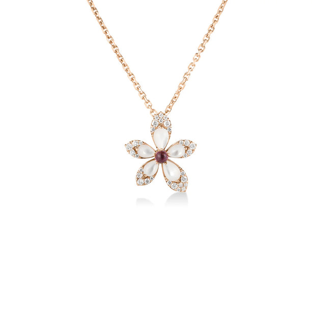 Roberto Coin Tiare' Diamond Flower Necklace