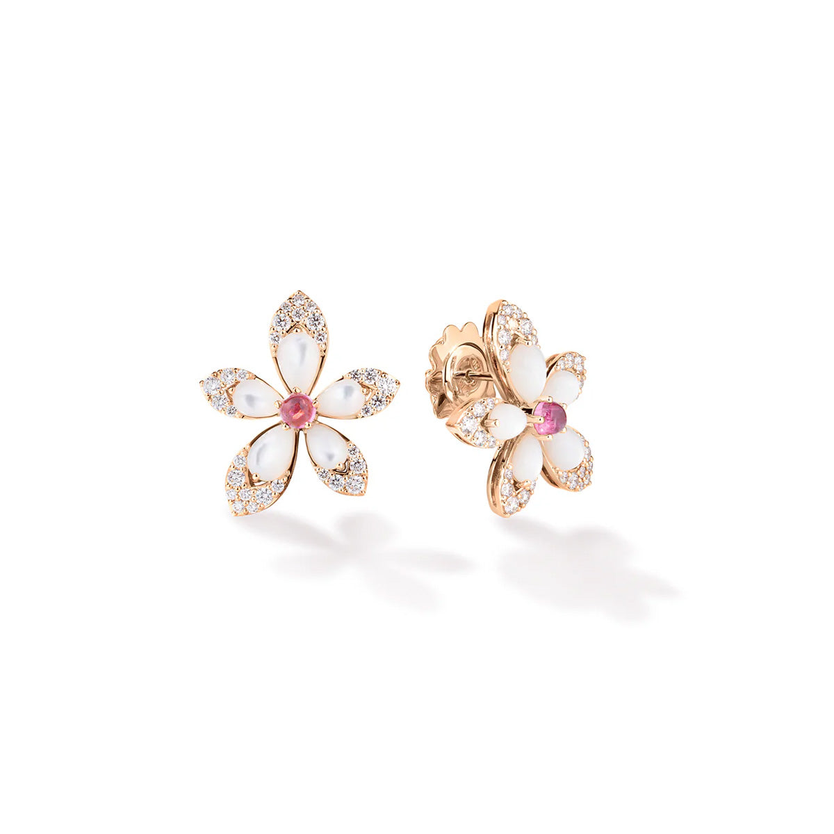 Roberto Coin Tiare' Diamond Flower Stud Earrings