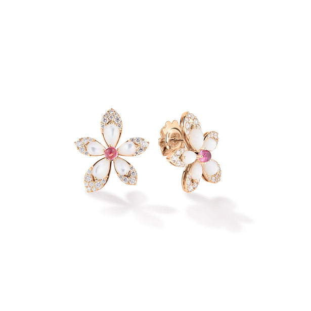 Roberto Coin Tiare' Diamond Flower Stud Earrings