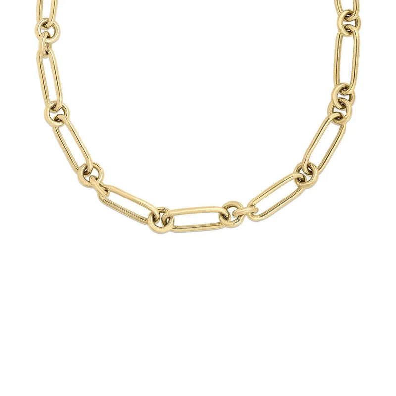 Roberto Coin Designer Gold Alternating Link Chain Necklace