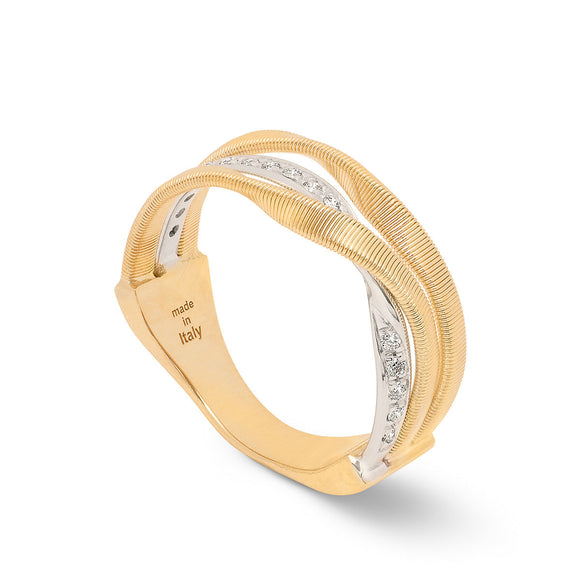 Marco Bicego Marrakech Three-Strand Coil Ring with Diamonds