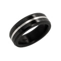 Elysium Black Diamond Ares Platinum Inlay Ring