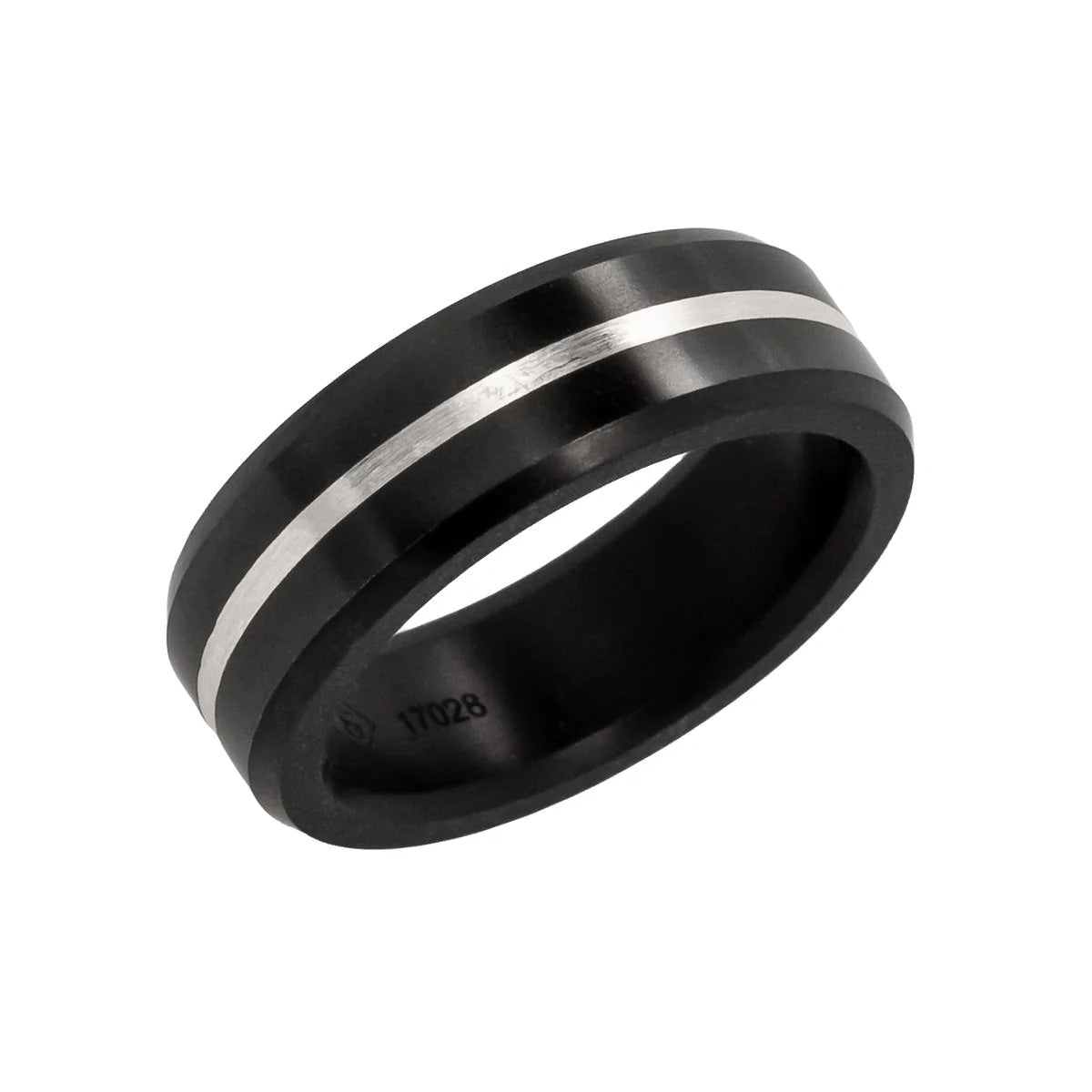 Elysium Black Diamond Ares Platinum Inlay Ring