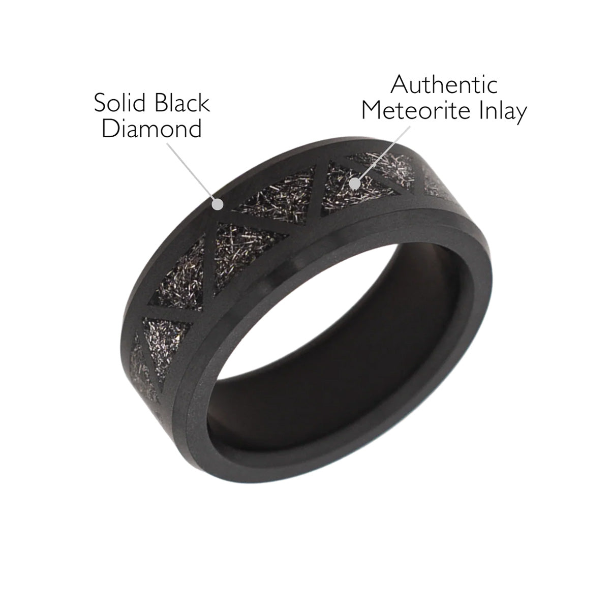 Elysium Black Diamond Ares Authentic Muonionalausta Meteorite Triangle Pattern Inlay