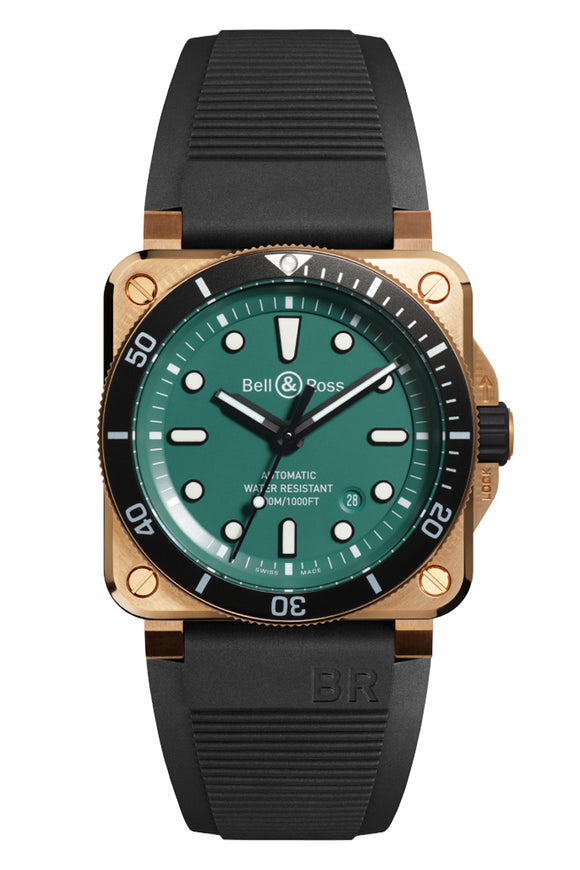Bell & Ross BR03-92 Diver Black & Green Bronze BR0392-D-LT-BR/SRB