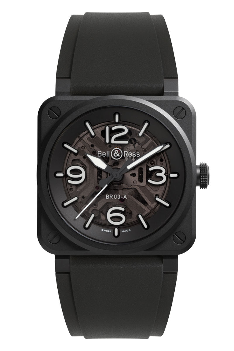 Bell & Ross BR-03 Skeleton Black Ceramic BR03A-BL-SKCE/SRB