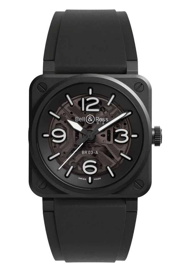 Bell & Ross BR-03 Skeleton Black Ceramic BR03A-BL-SKCE/SRB