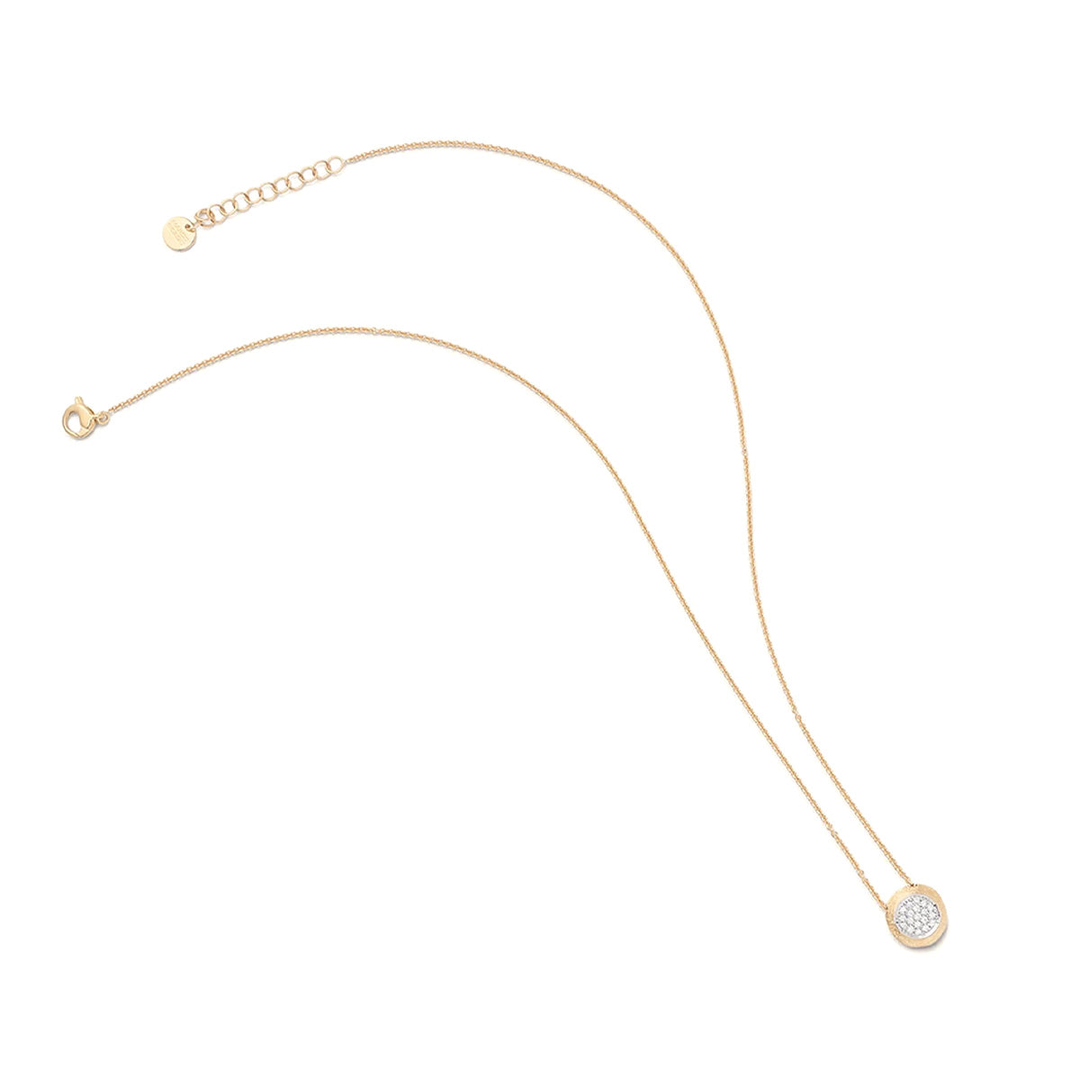 Marco Bicego Jaipur Gold Diamond Pavé Disk Pendant Necklace