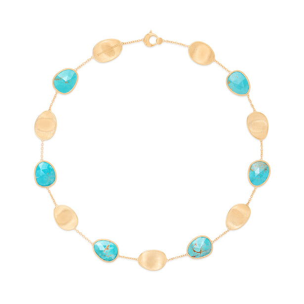 Marco Bicego Lunaria Collar Necklace With Turquoise