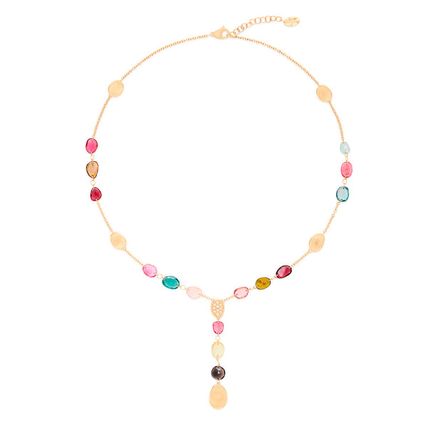 Marco Bicego Lunaria Lariat And Mixed Tourmaline Diamond Necklace