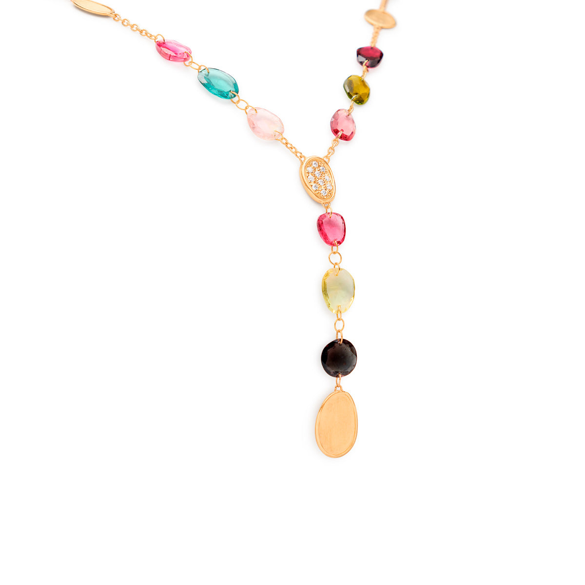 Marco Bicego Lunaria Lariat And Mixed Tourmaline Diamond Necklace