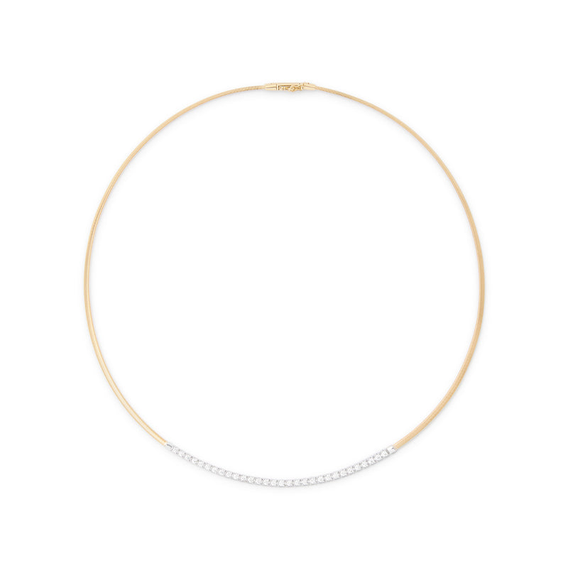 Marco Bicego Masai Single Strand Coil Necklace Collar With Diamond Bar