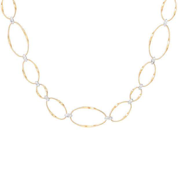 Marco Bicego Marrakech Onde Diamond Flat Link Collar Necklace