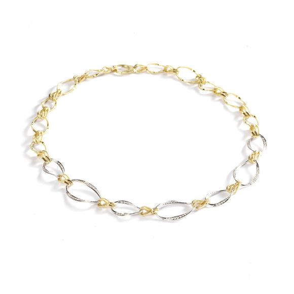 Marco Bicego Marrakech Onde Two Tone Link Necklace with Diamonds