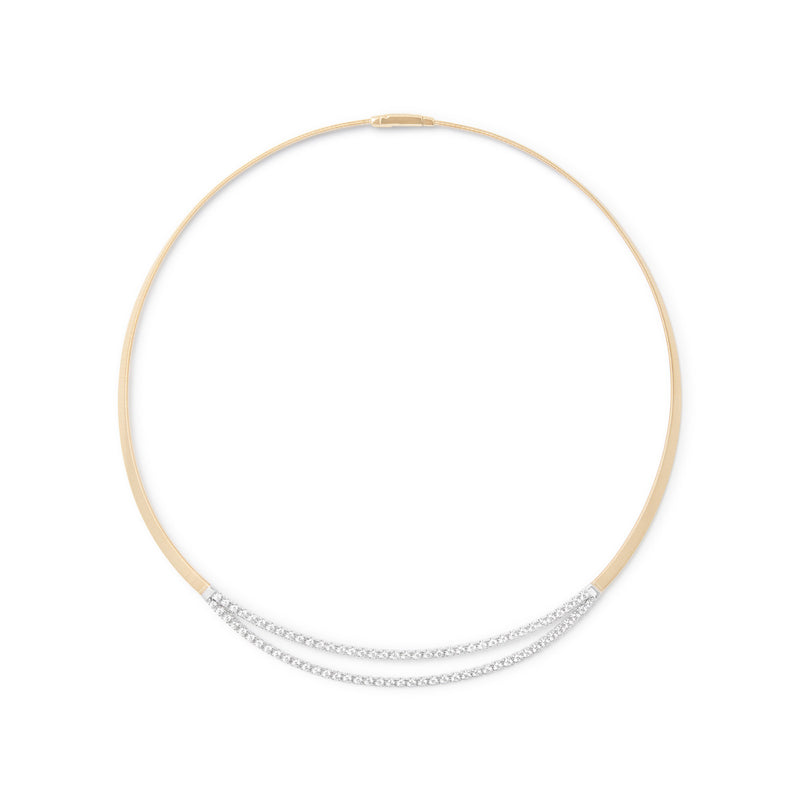 Marco Bicego Masai Coil Collar Necklace With Double Row Diamond Bar