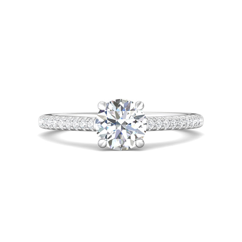 Martin Flyer Micropave Round Engagement Ring DERM18-1.3PL-C-7.5RD