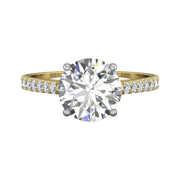 Martin Flyer Micropave Round Engagement Ring DERM18MYZPL-C-9.0RD