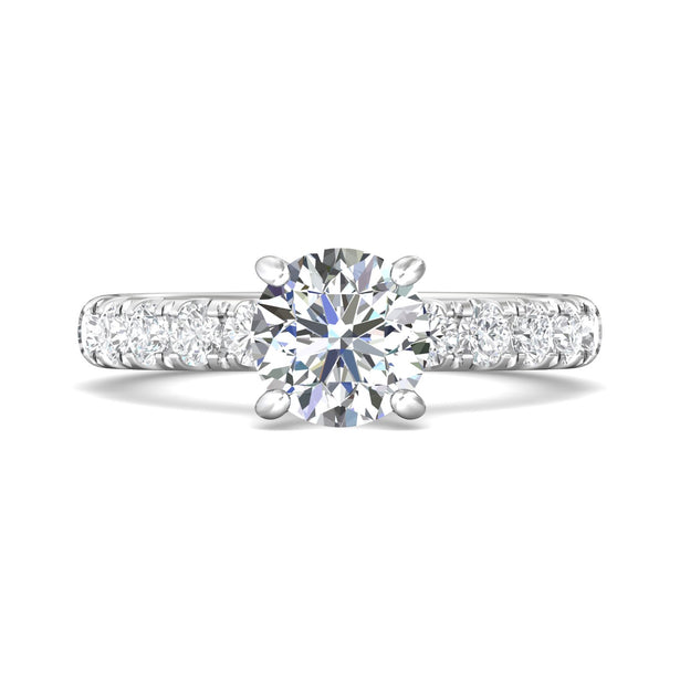 Martin Flyer Micropave Round Engagement Ring DERM4MPL-C-7.5RD