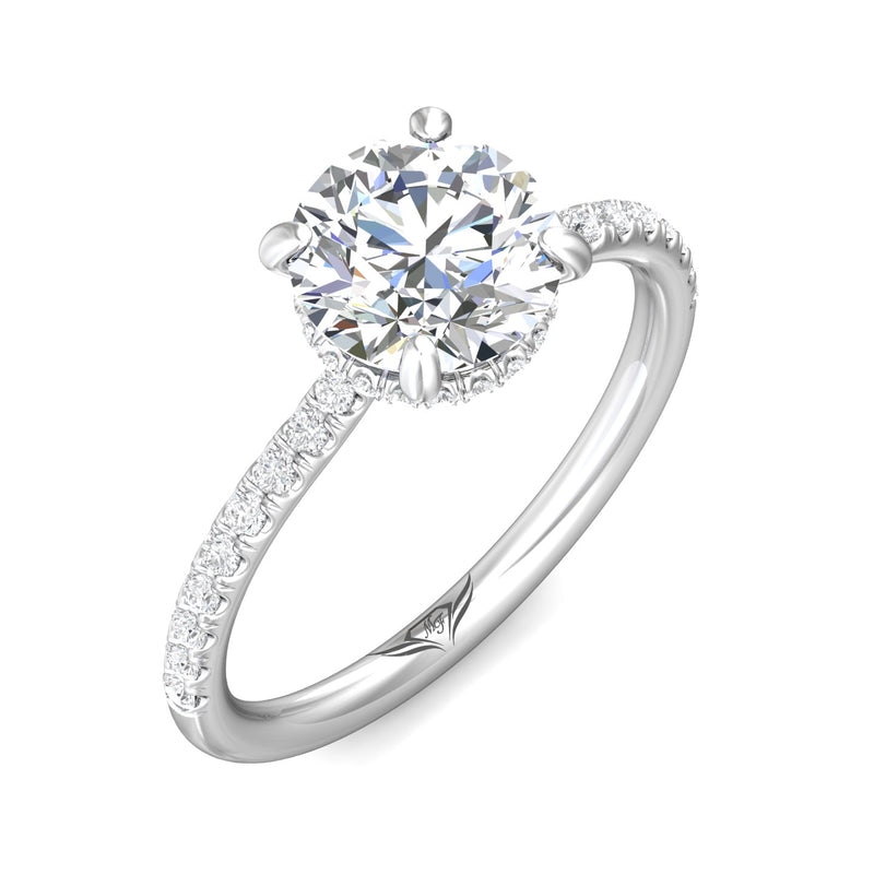 Martin Flyer Micropave Round Engagement Ring DERM92XSPL-C-8.0RD