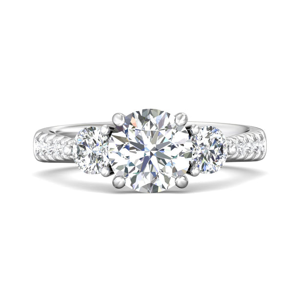 Martin Flyer Three Stone Round Engagement Ring DERT04MRPL-C-7.5RD