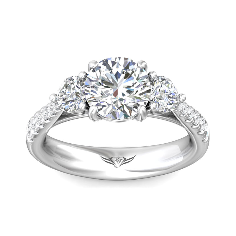 Martin Flyer Three Stone Round Engagement Ring DERT04MRPL-C-7.5RD