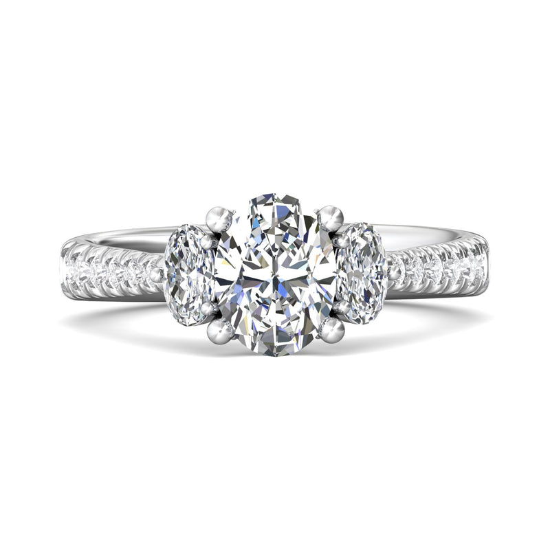 Martin Flyer Three Stone Oval Engagement Ring DERT04MROVPL-C-8X6OV