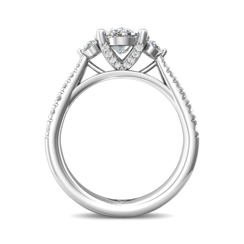 Martin Flyer Three Stone Oval Engagement Ring DERT04MROVPL-C-8X6OV