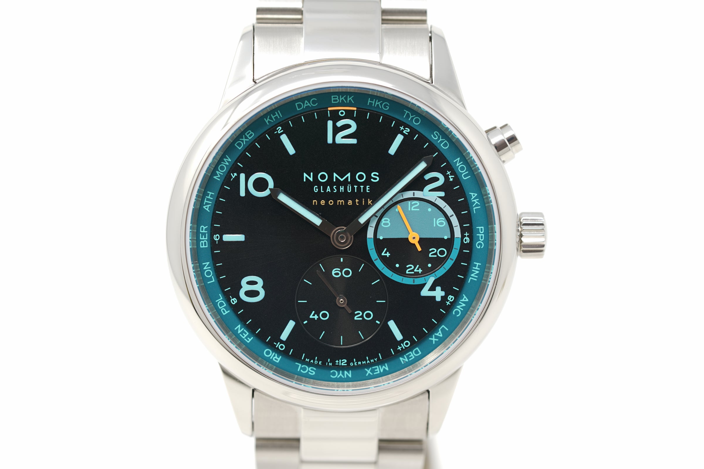 Pre-Owned Nomos Glashütte Club Sport Neomatik Worldtimer Trace 790.S7