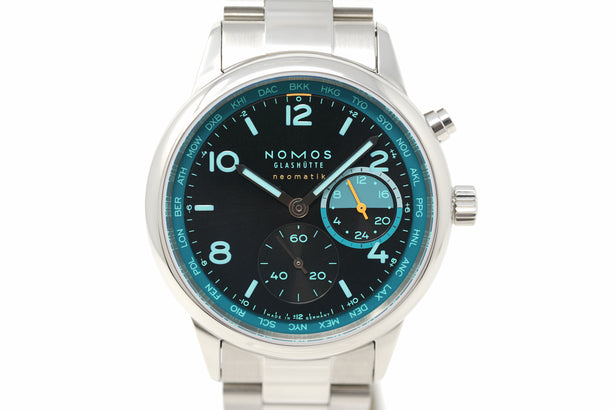 Pre-Owned Nomos Glashütte Club Sport Neomatik Worldtimer Trace 790.S7