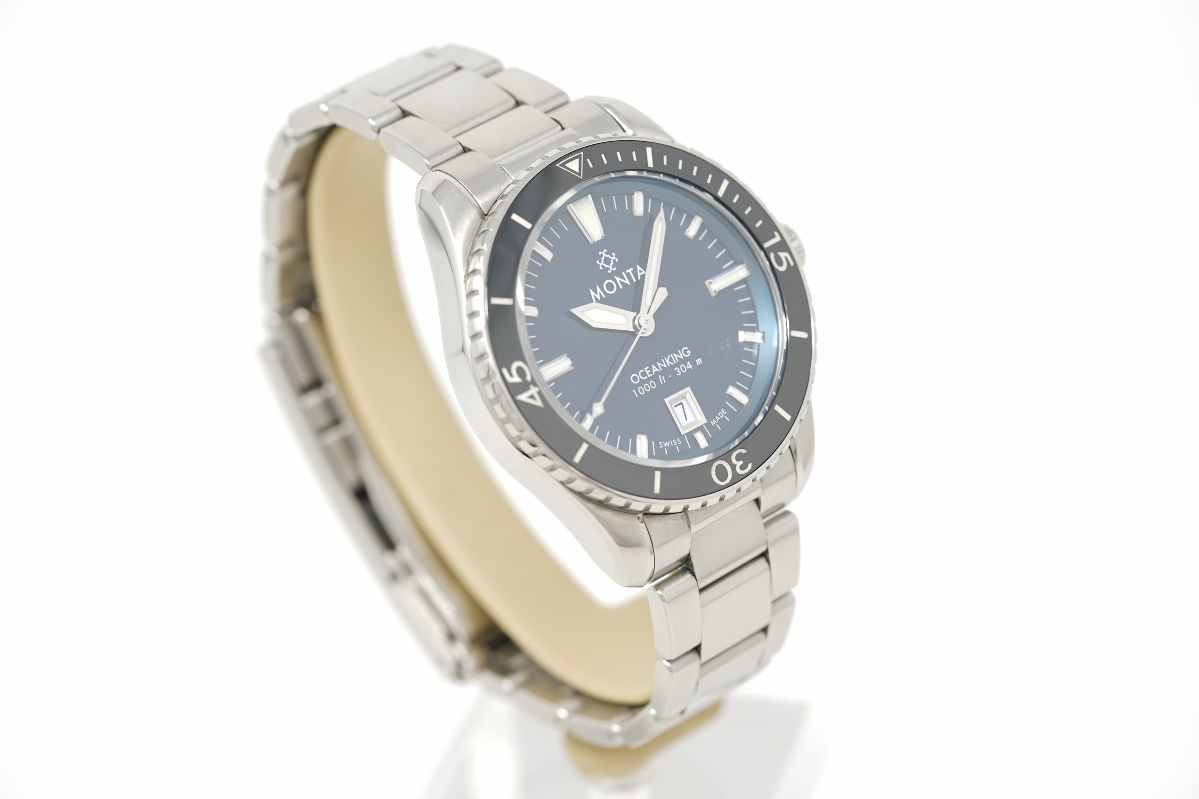 Pre-Owned Monta Ocean King Blue Dial Black Bezel