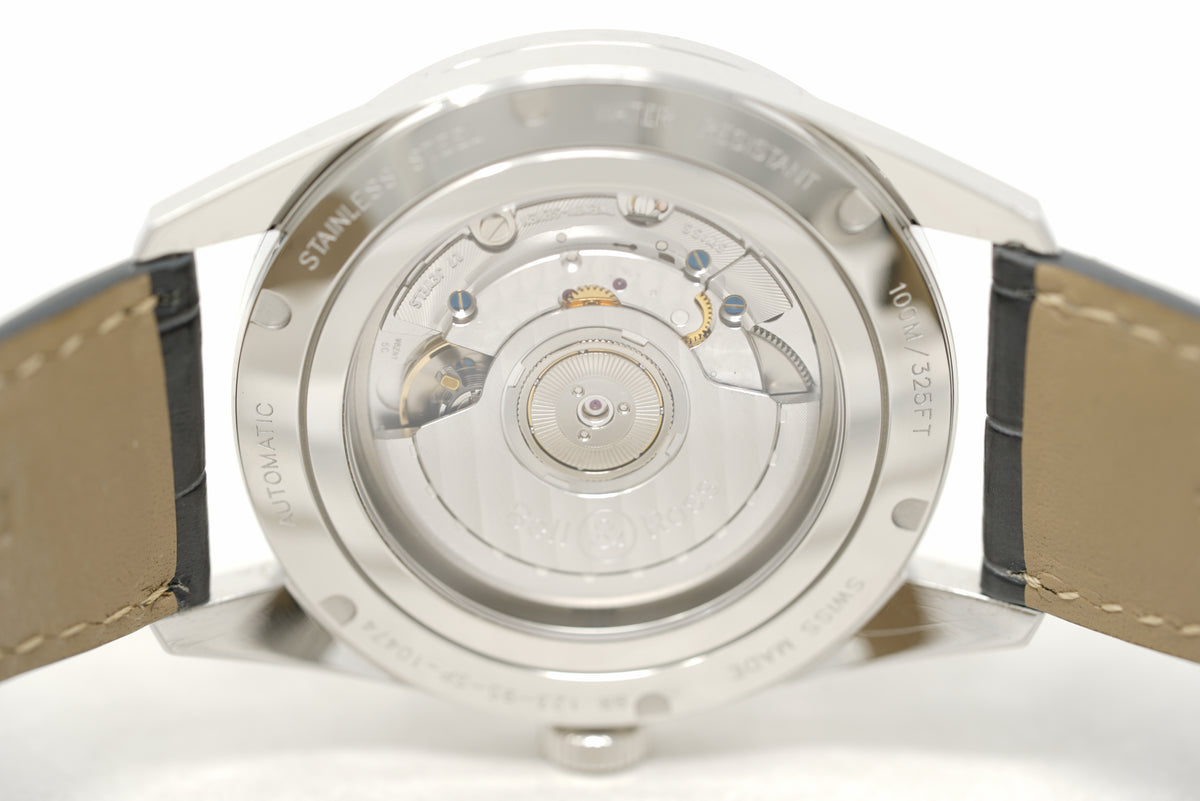 Pre-Owned Bell & Ross BR 123 Officer Silver BRG123-WH-ST/SCR/2