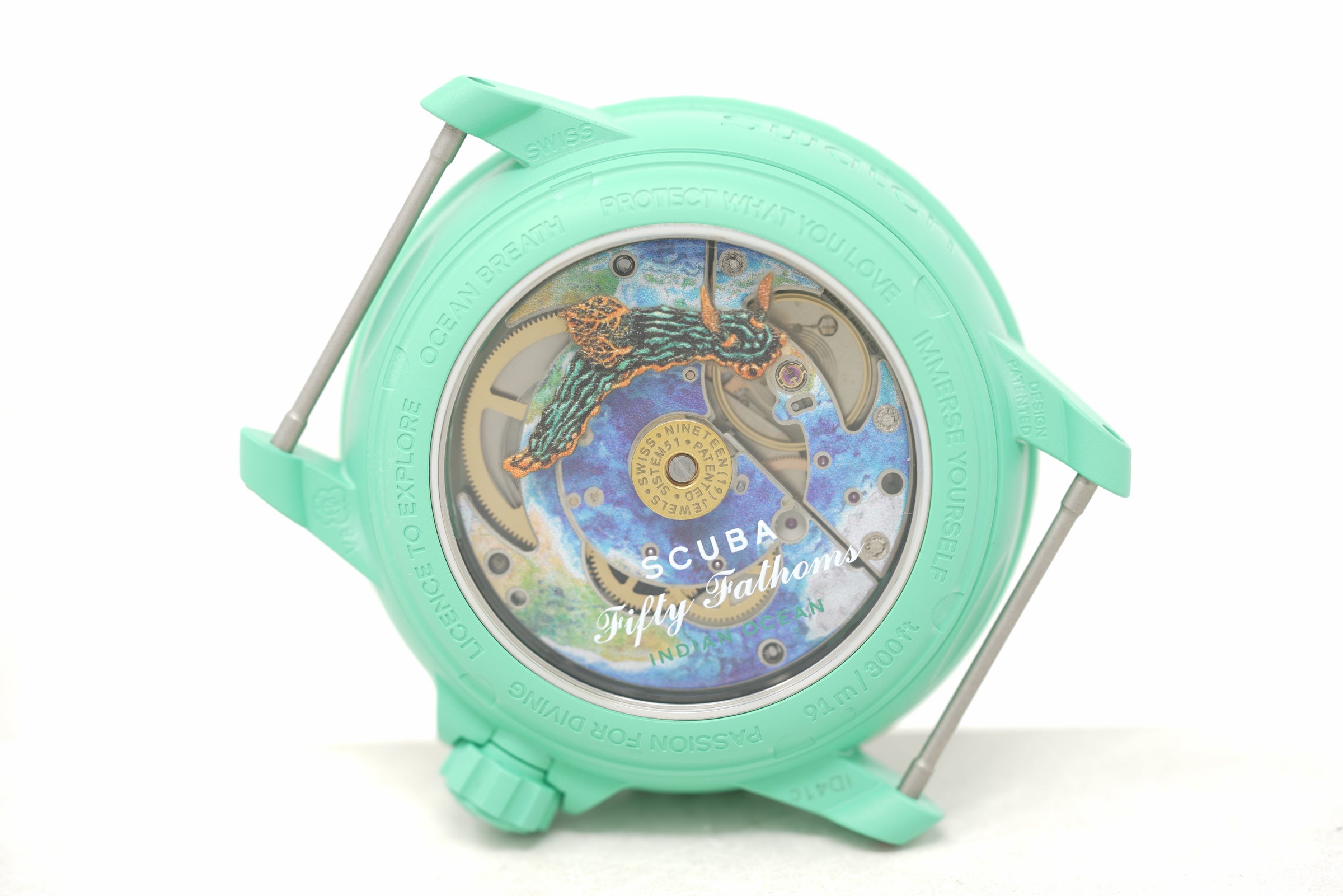 Pre-Owned Swatch x Blancpain Scuba Fifty Fathoms Indian Ocean SO35I100