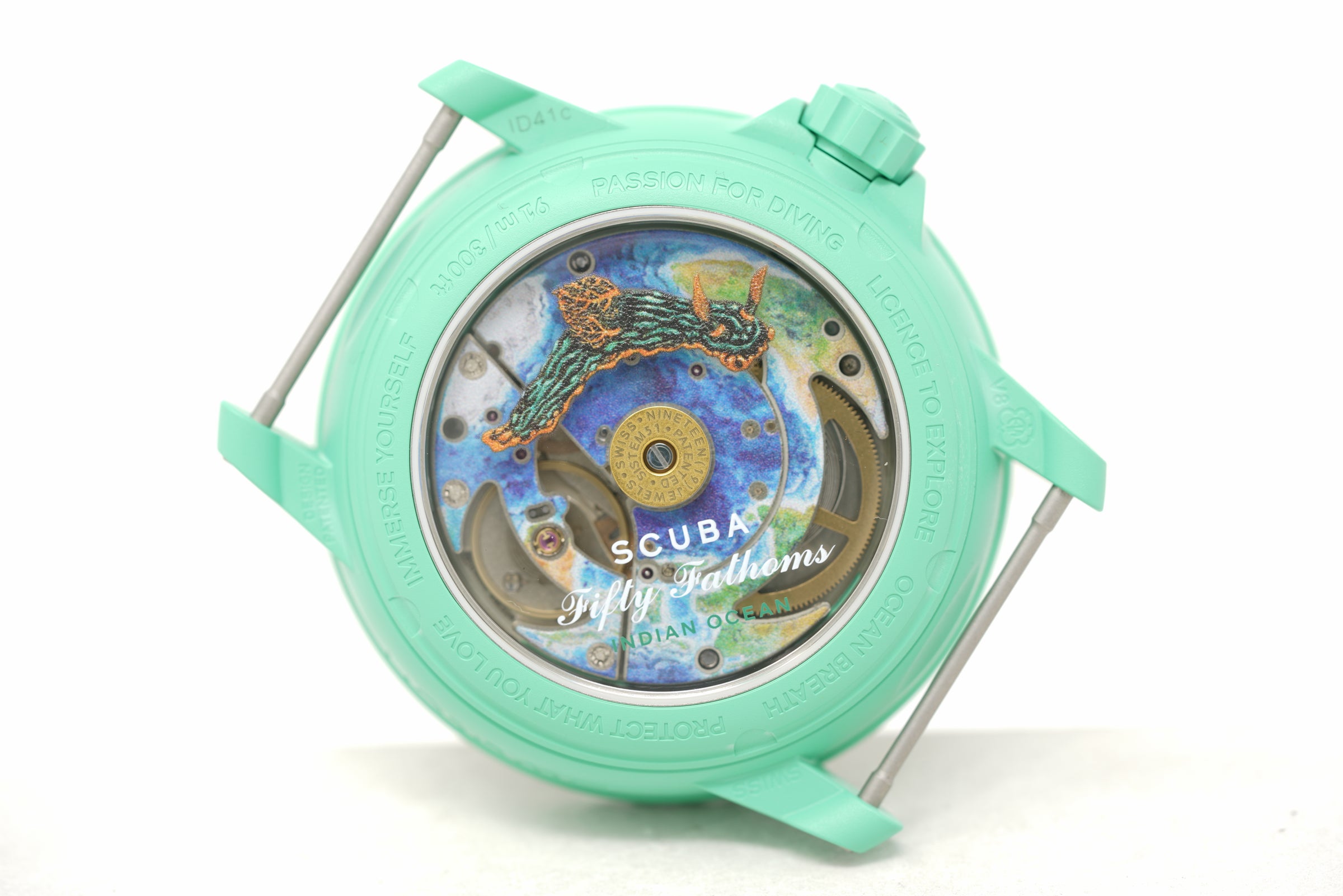 Pre-Owned Swatch x Blancpain Scuba Fifty Fathoms Indian Ocean SO35I100