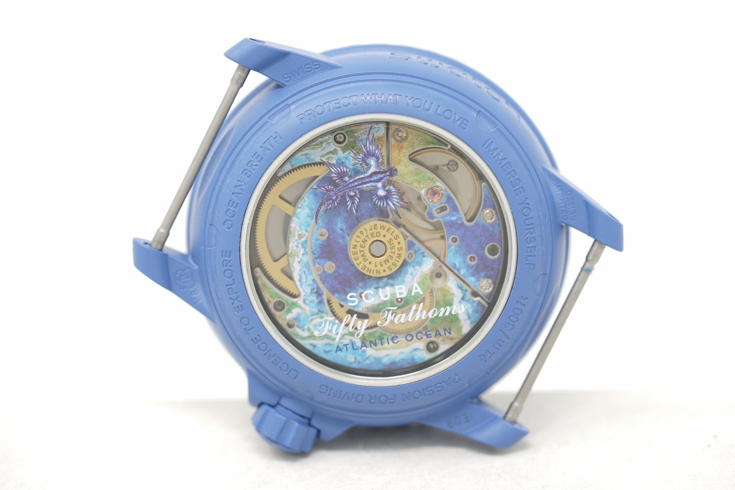 Pre-Owned Swatch x Blancpain Scuba Fifty Fathoms Atlantic Ocean SO35A100