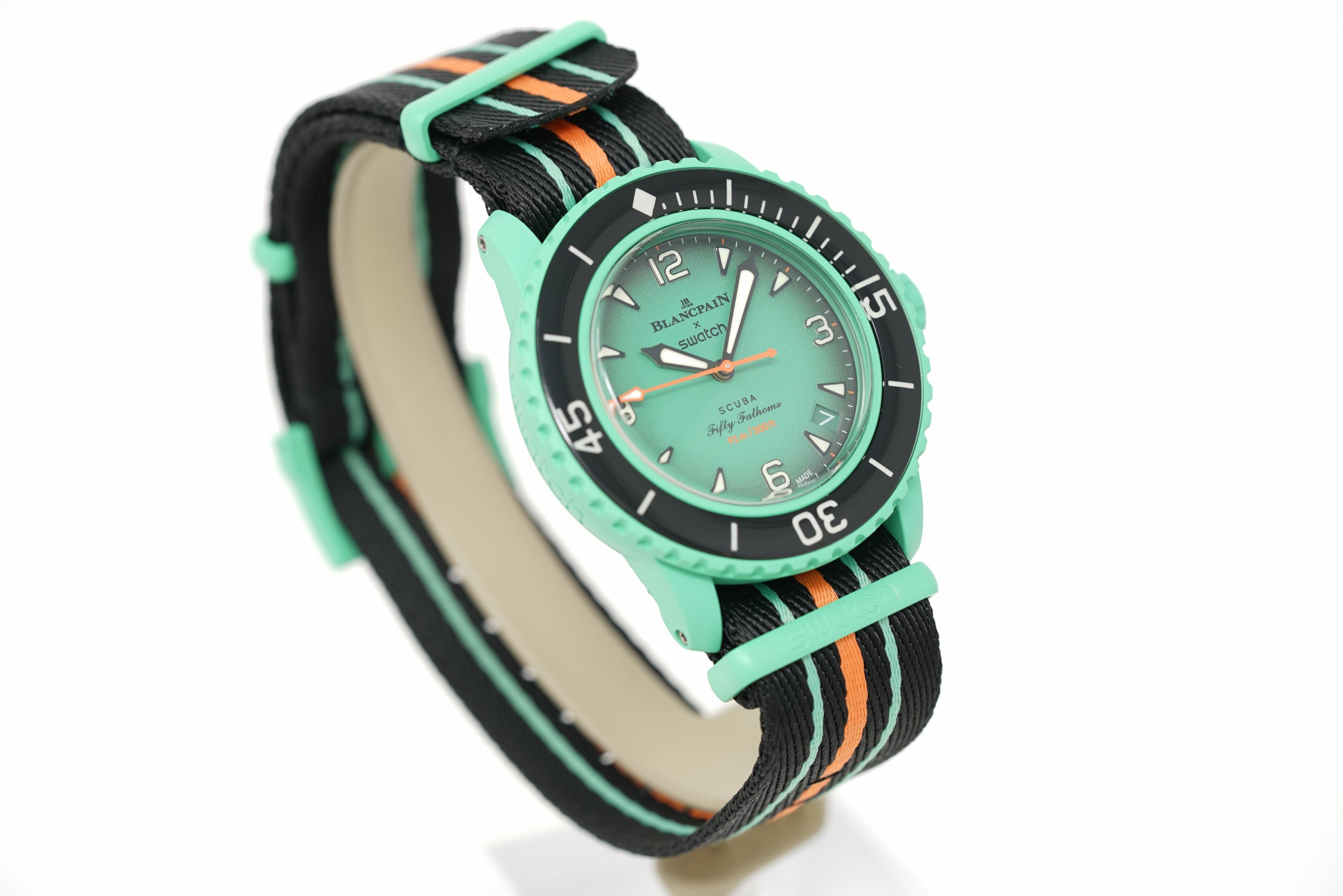 Pre-Owned Swatch x Blancpain Scuba Fifty Fathoms Indian Ocean SO35I100