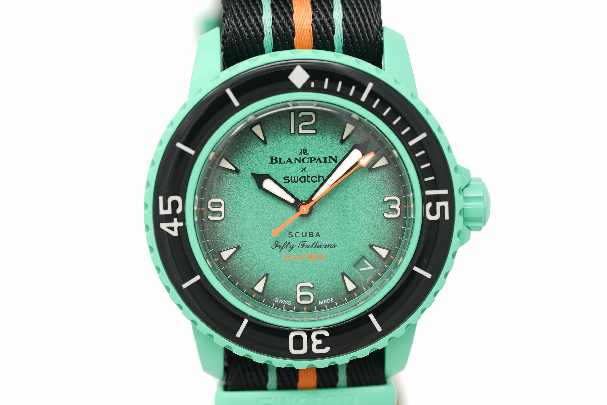 Pre-Owned Swatch x Blancpain Scuba Fifty Fathoms Indian Ocean SO35I100