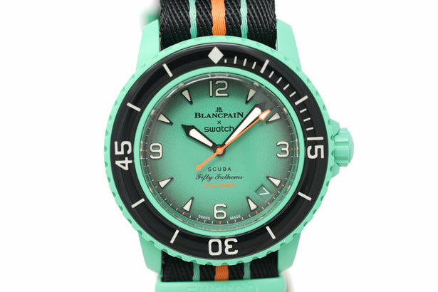 Pre-Owned Swatch x Blancpain Scuba Fifty Fathoms Indian Ocean SO35I100
