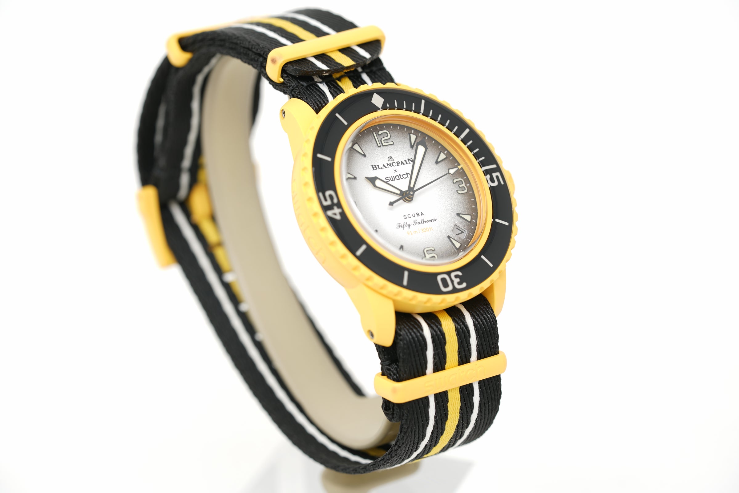 Pre-Owned Swatch x Blancpain Scuba Fifty Fathoms Pacific Ocean SO35P100