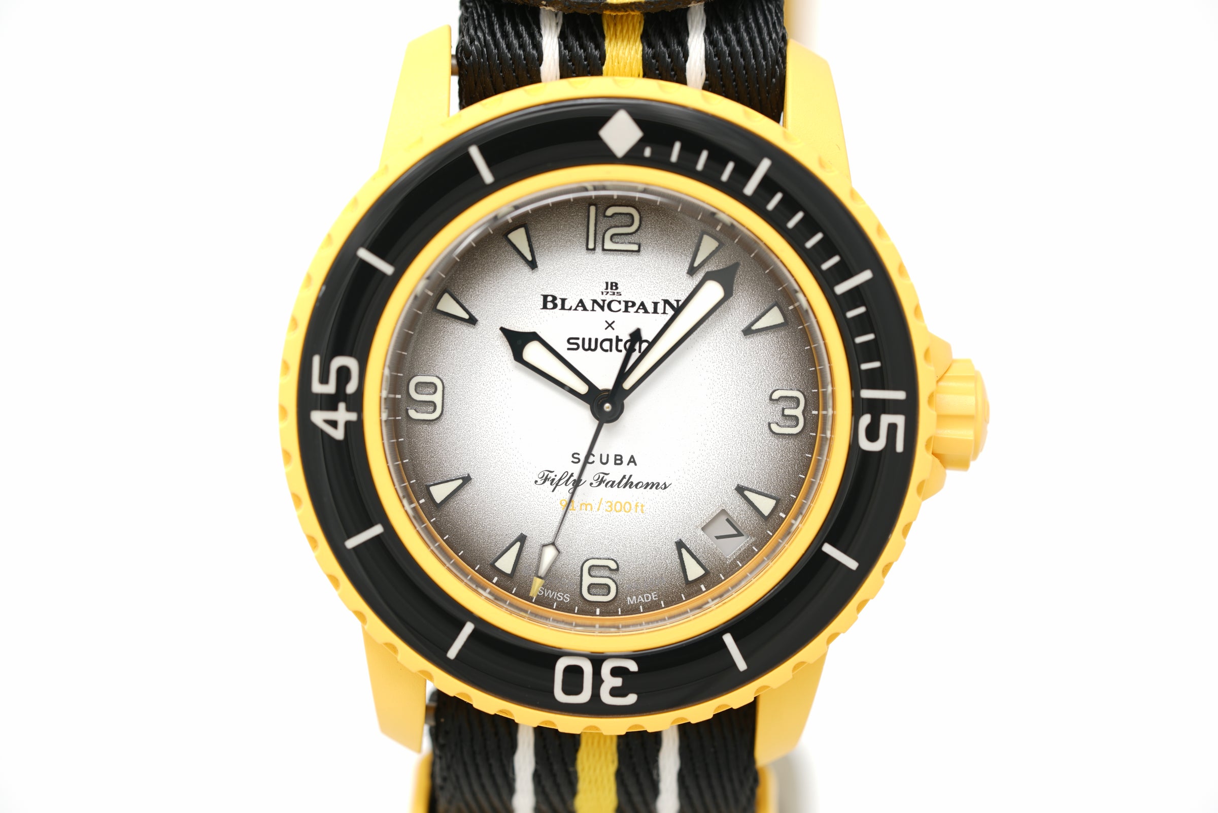 Pre-Owned Swatch x Blancpain Scuba Fifty Fathoms Pacific Ocean SO35P100