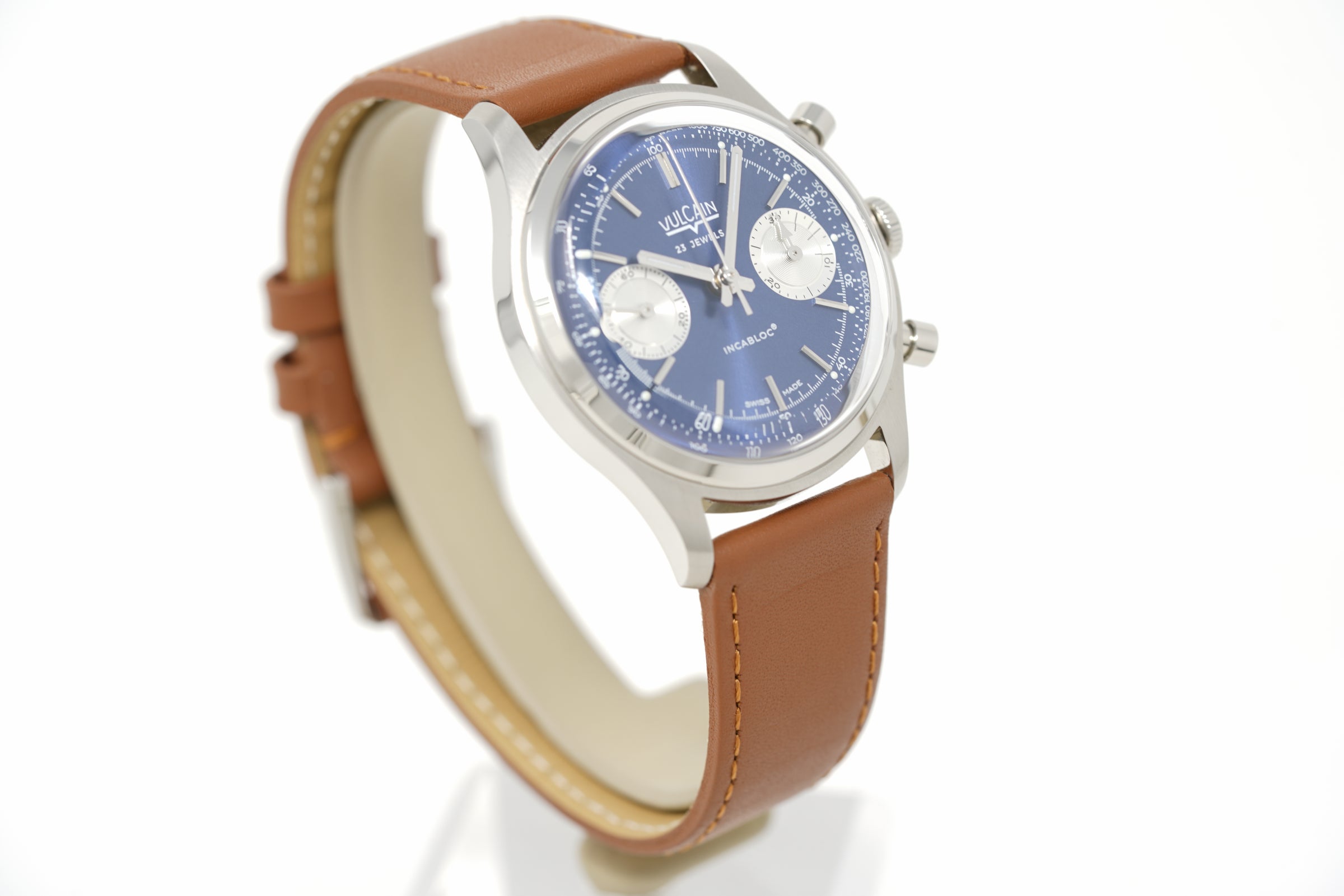 Pre-Owned Vulcain Chronograph 70's - Blue - 640109A30.BAC201