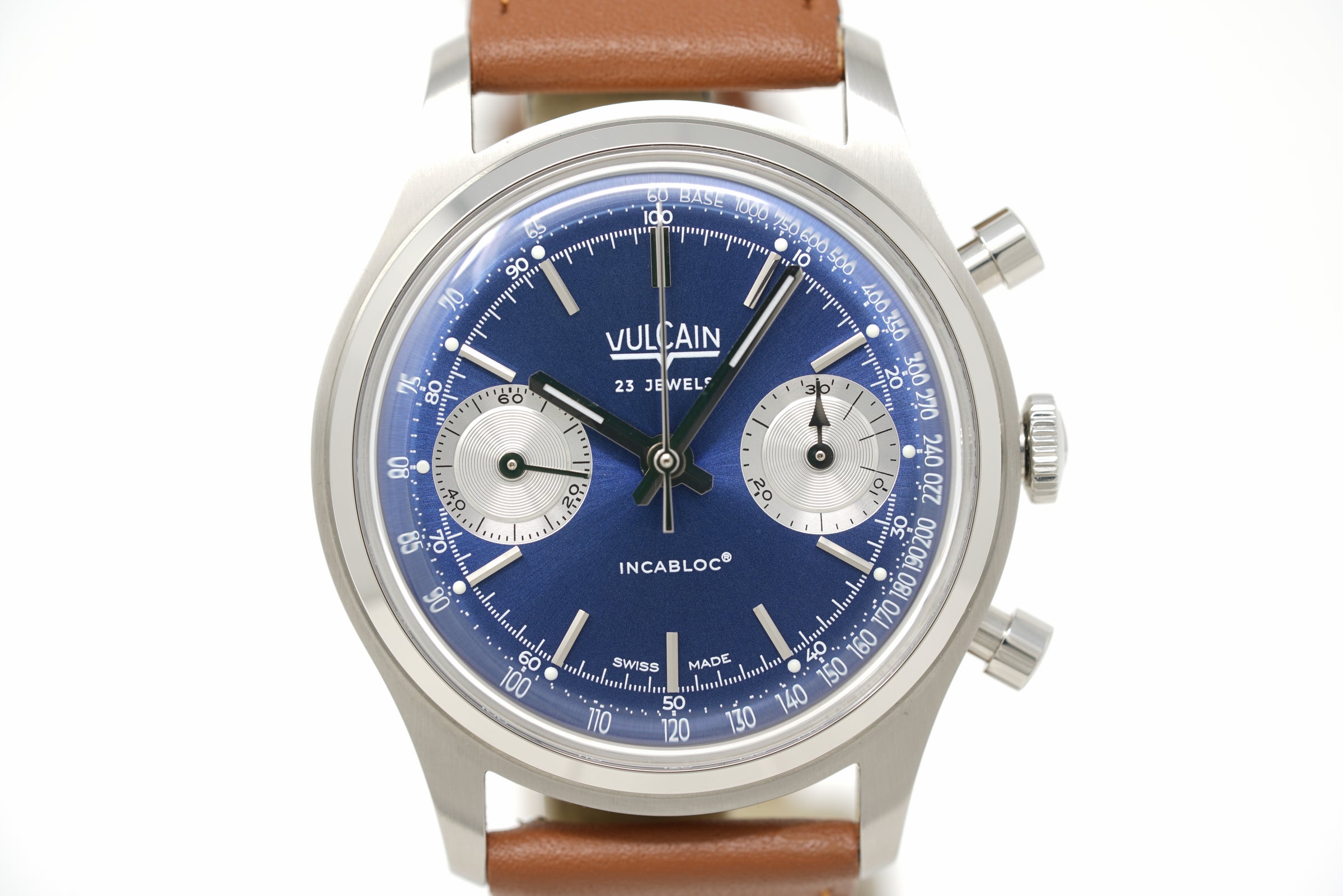 Pre-Owned Vulcain Chronograph 70's - Blue - 640109A30.BAC201