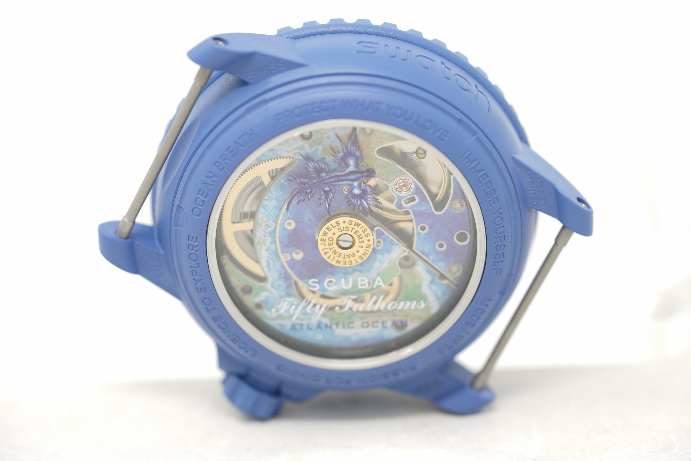 Pre-Owned Swatch x Blancpain Scuba Fifty Fathoms Atlantic Ocean SO35A100