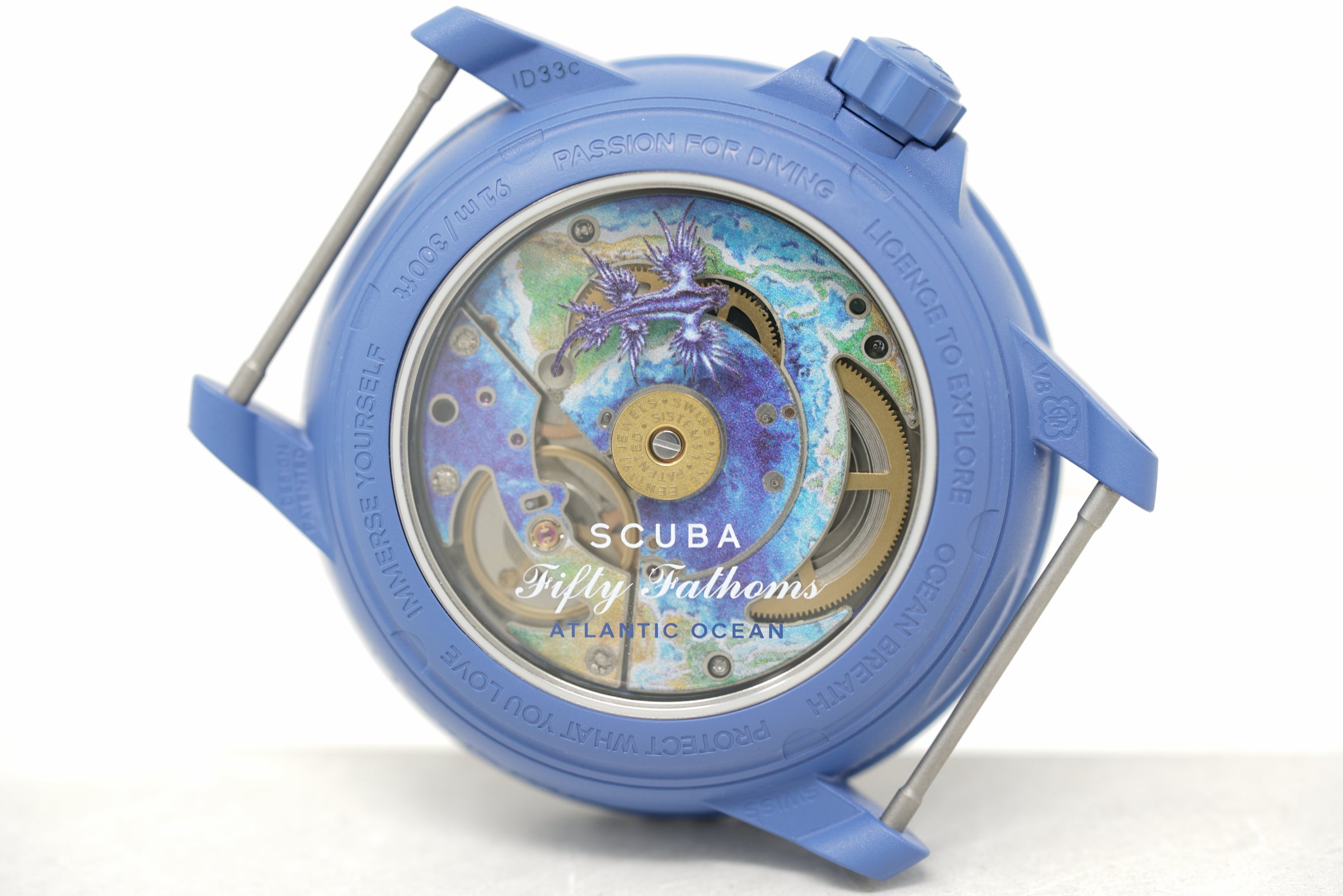 Pre-Owned Swatch x Blancpain Scuba Fifty Fathoms Atlantic Ocean SO35A100